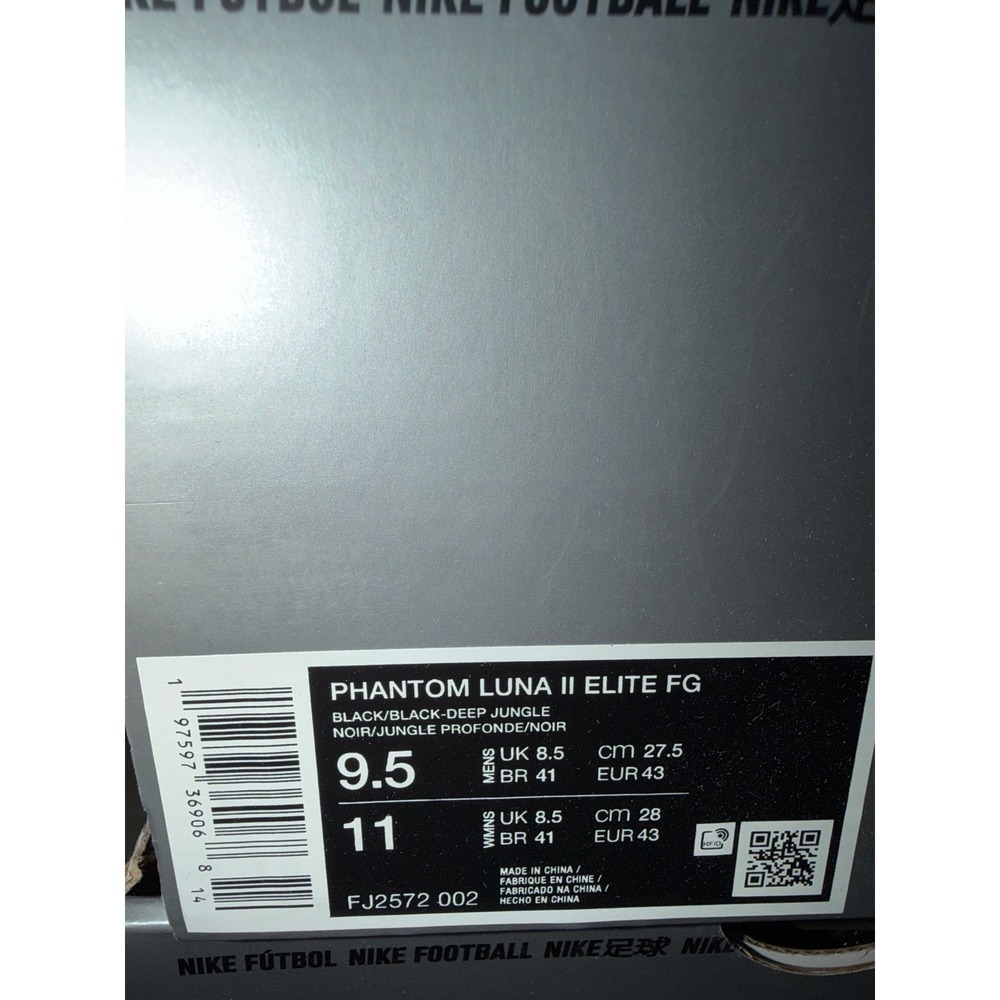 Nike Phantom Luna 2 Elite FG Soccer Cleats Black Men's 9.5 NWB No Lid FJ2572-002 - Picture 6 of 11
